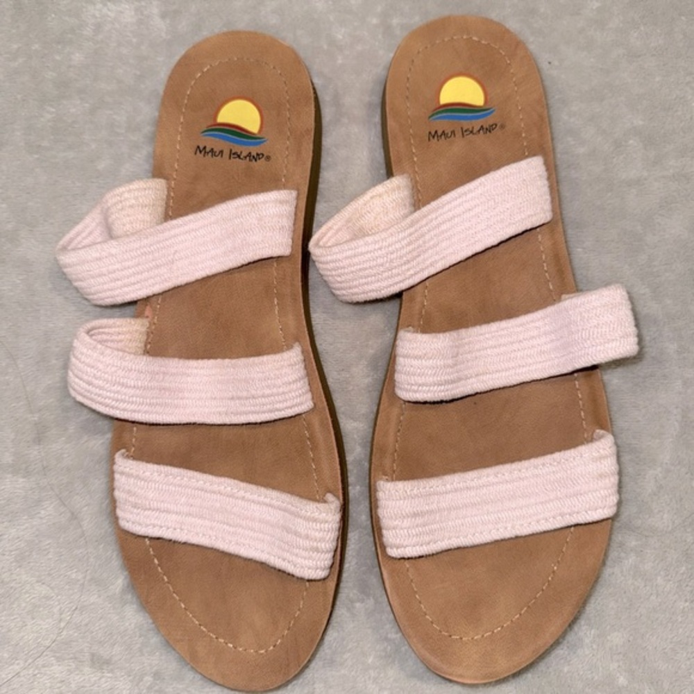 Tan and Cream Minimalist Slide Sandals